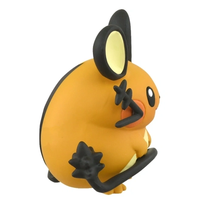  Orange and black Togedemaru toy figure with pointy tail and ears.