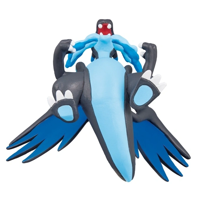  Mega Charizard X toy figure with blue body, black wings, and red face.