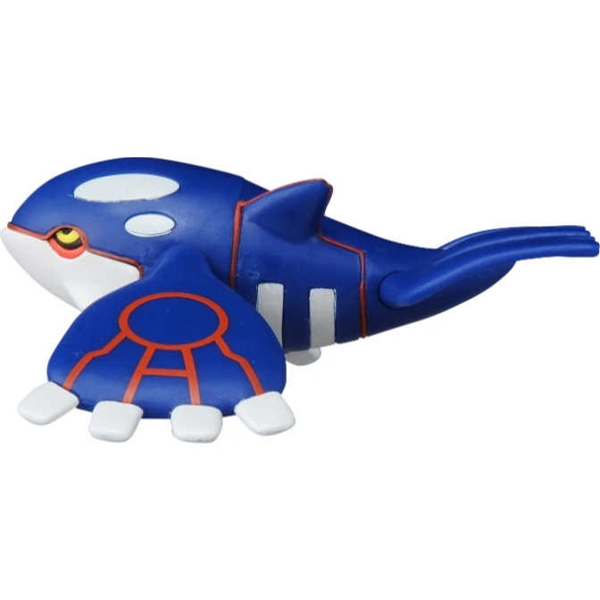  Blue Kyogre toy figure with white markings and red accents.