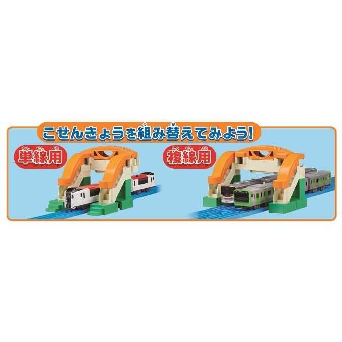  A toy train set with two different configurations.