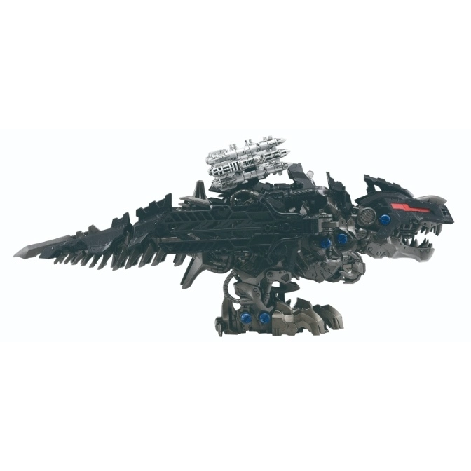  Black Zoids Death Saurer model kit with missile launcher on its back.