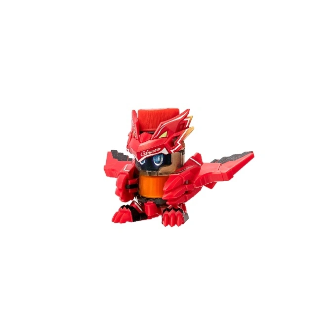 Red Colamaru B-Daman toy with dragon-like features and wings.