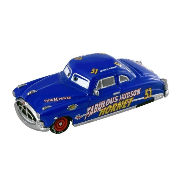  Blue toy car with 'Fabulous Hudson Hornet' and '51' markings.