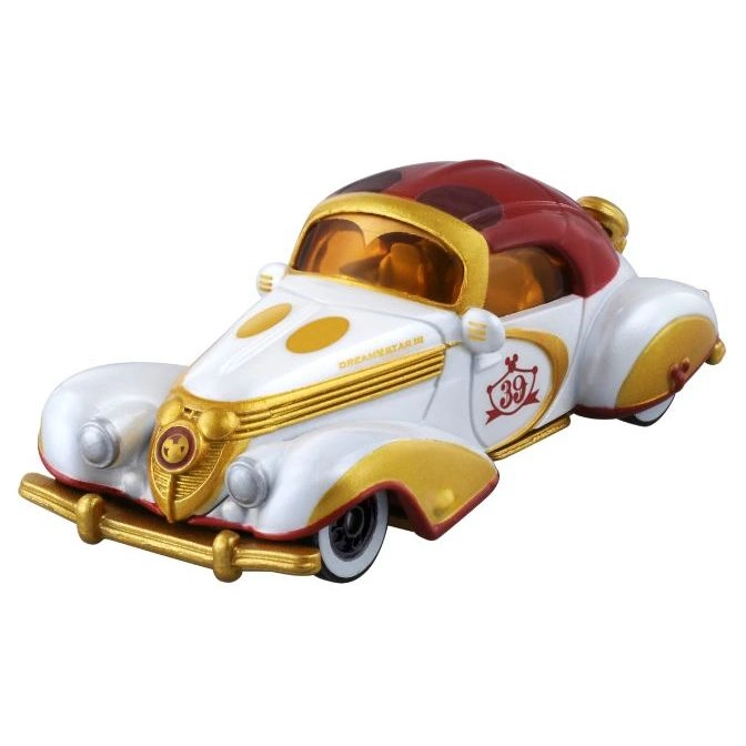 Dream Star III toy car: white, gold trim, red roof, number 39.