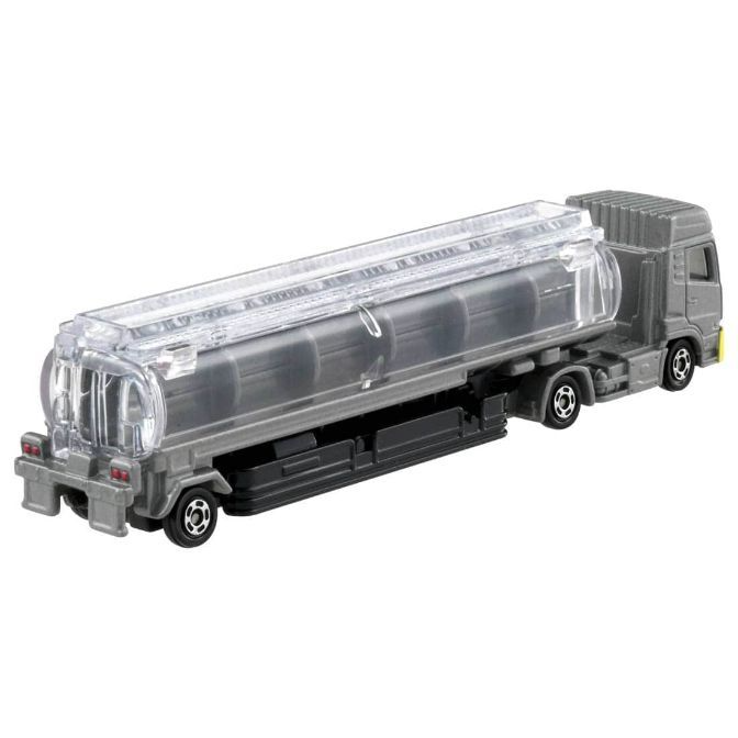 Gray toy tanker truck with a clear tank.