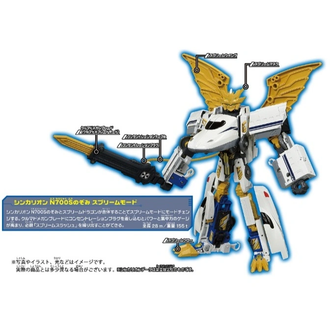  Shinkalion N700S Nozomi Supreme Mode toy robot with wings and sword.