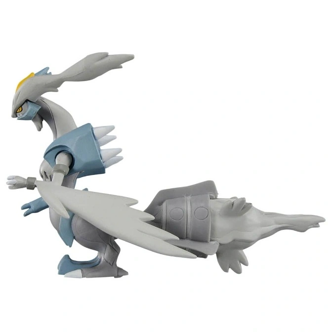  Kyurem toy figure with gray and blue armor, wings spread.