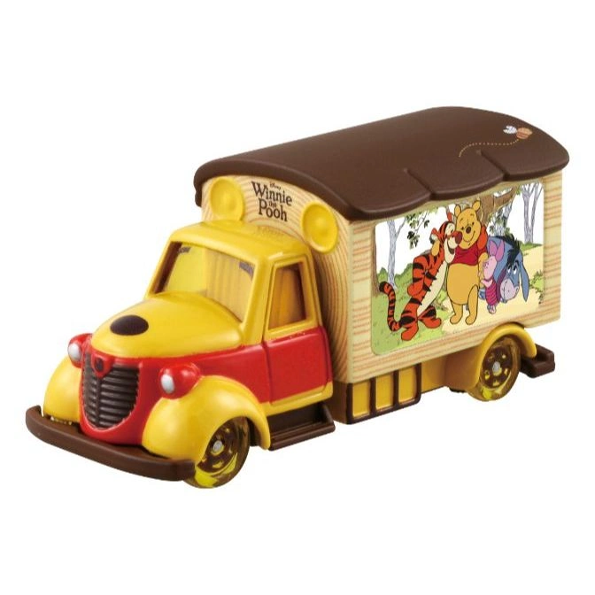 Winnie the Pooh toy truck with Pooh, Tigger, and Eeyore graphics.
