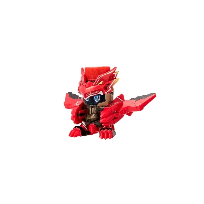  Red Colamaru B-Daman toy with dragon-like features and wings.