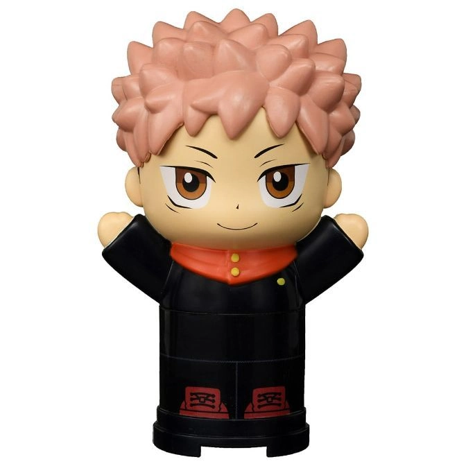  Chibi Yuji Itadori figure with arms raised, wearing his black uniform with red accents.
