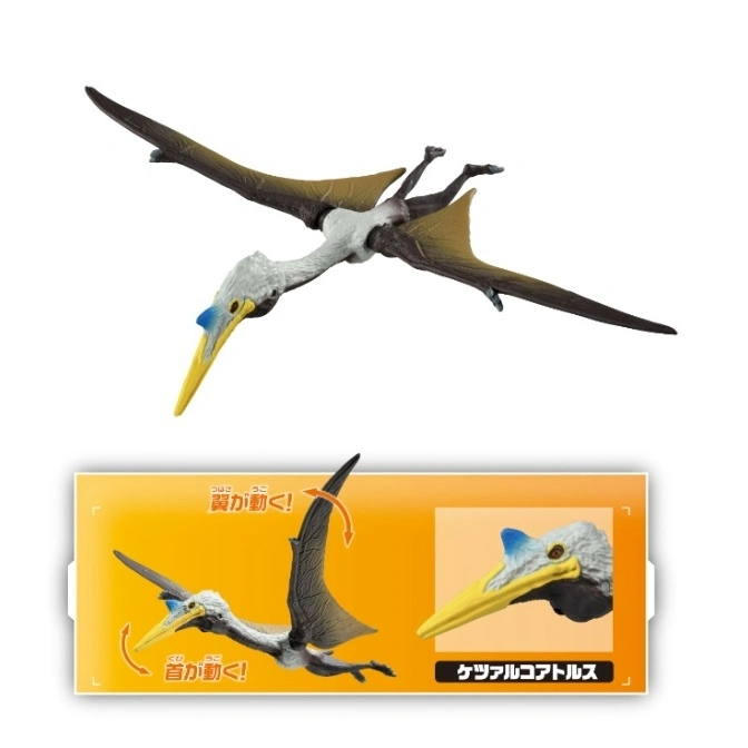  Pterosaur toy with movable neck and wings, displayed with close-up of head.