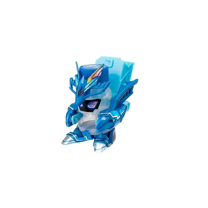  Aqua Sports Bottleman toy with blue dragon head and clear body.