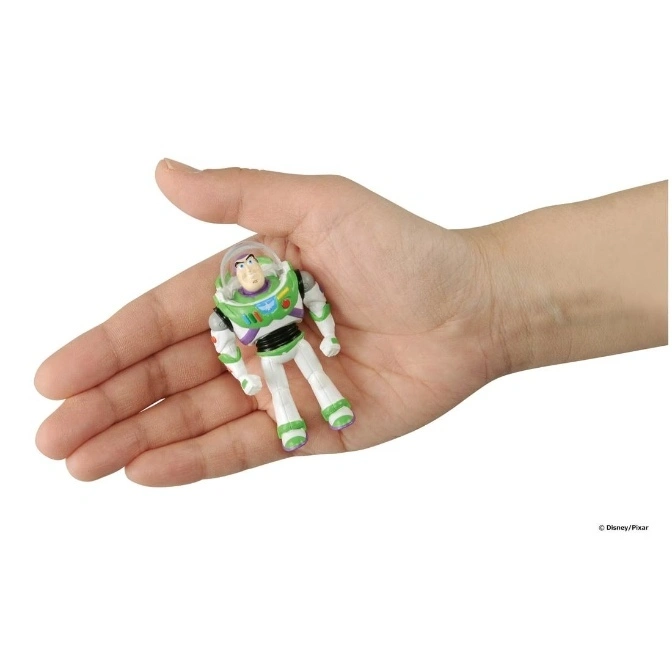  Miniature Buzz Lightyear action figure in a hand.