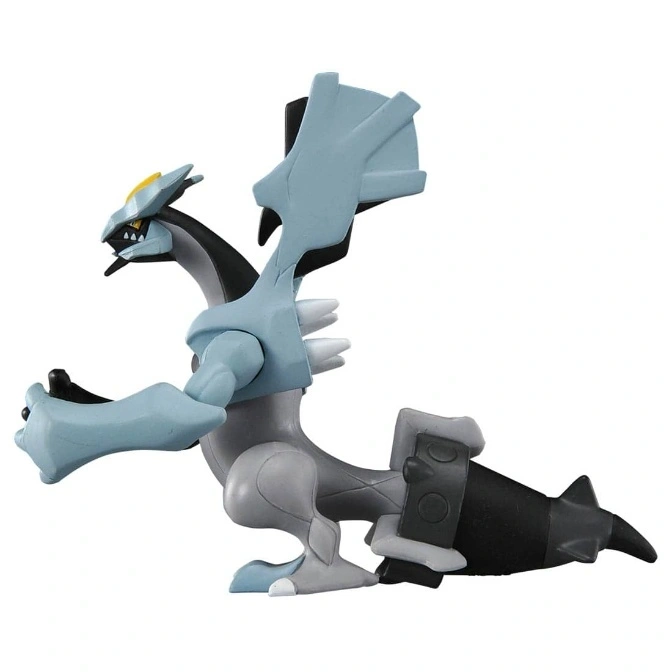  Kyurem toy figure with blue armor, black neck, and a black tail with grey accents.