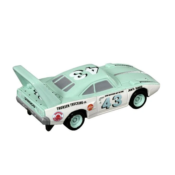  Dinoco race car toy with #43, spoiler, and light green and white paint.