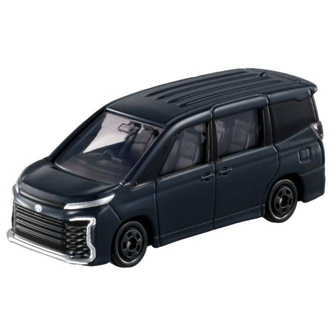 Dark blue Toyota Noah minivan toy car with detailed grille and black wheels.