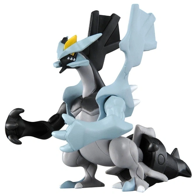 Kyurem toy figure with blue and black accents, standing in a dynamic pose.