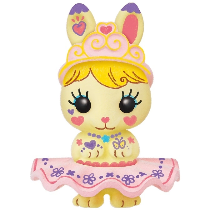  Bunny ballerina toy with crown, tutu, and heart details.