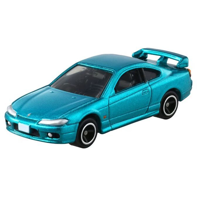  Teal toy car with spoiler. A miniature model of a sports car.
