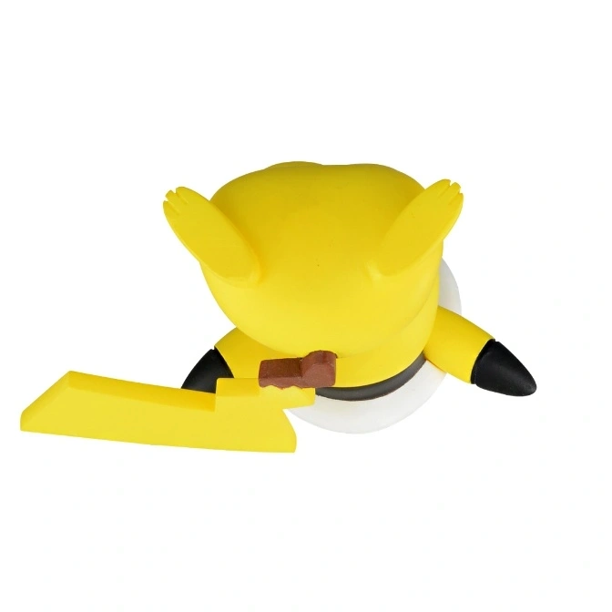  Yellow Pikachu toy figure from behind, showing tail and head details.
