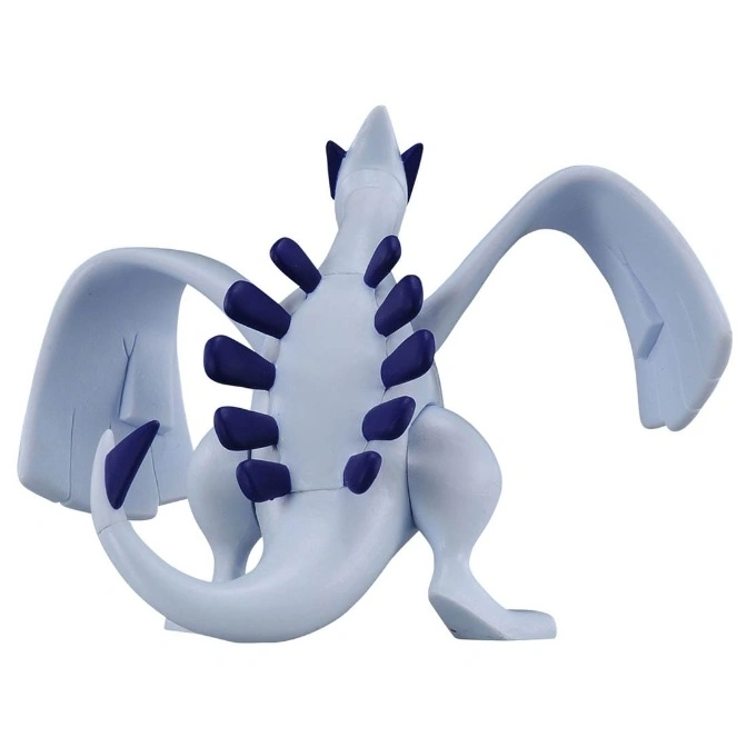  Lugia toy figure, light blue with dark blue spines and wing tips, viewed from the back.