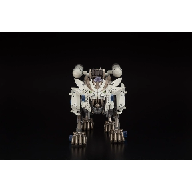  White Zoids Liger Zero toy with detailed mechanical features and missile pods.