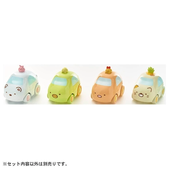  Sumikko Gurashi character cars: Shirokuma, Penguin?, Tonkatsu, Neko.