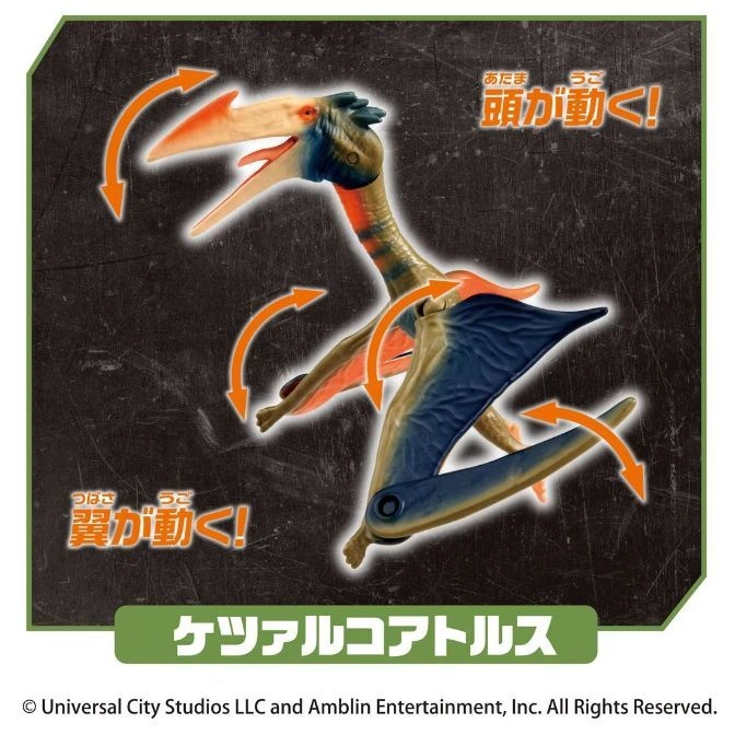  Quetzalcoatlus toy with moving head and wings, demonstrating articulation.