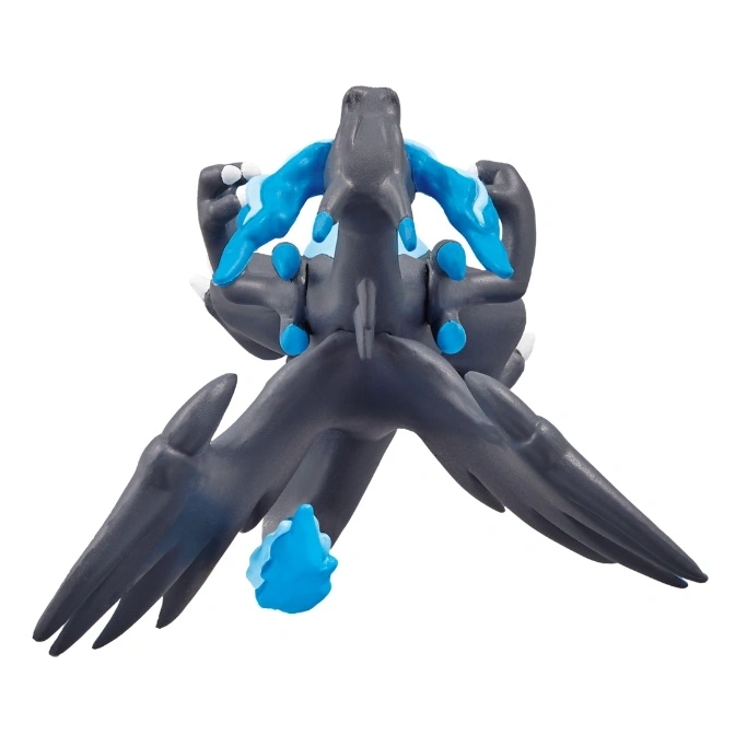  Black Kyurem Pokémon toy with blue accents, viewed from above.