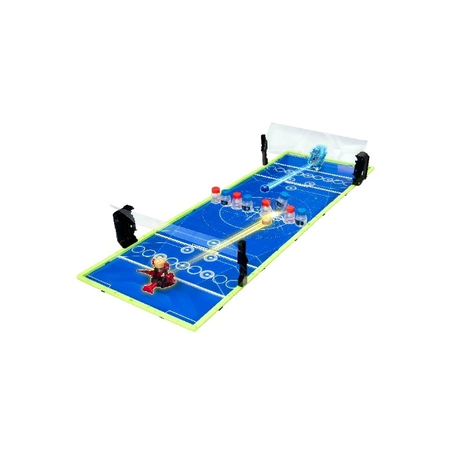  Bakugan toy arena with battling figures and pins, ready for action.