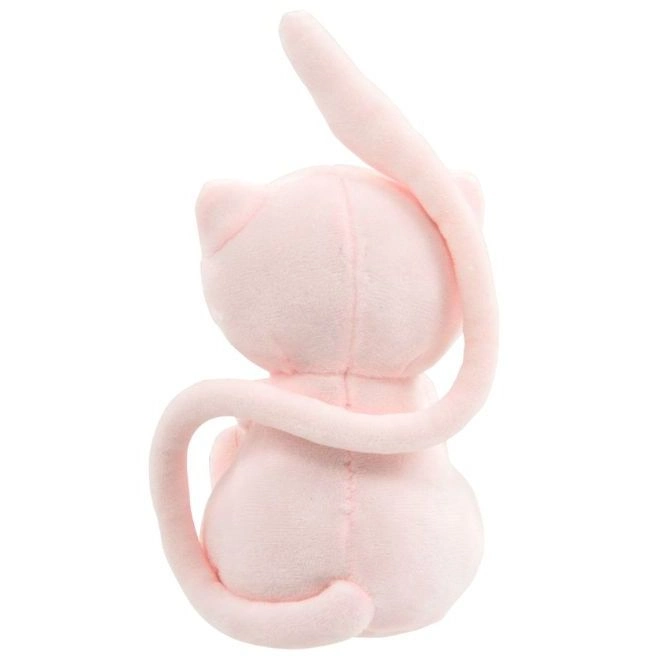  Pink Mew plush toy with long tail curled around body, viewed from the back.