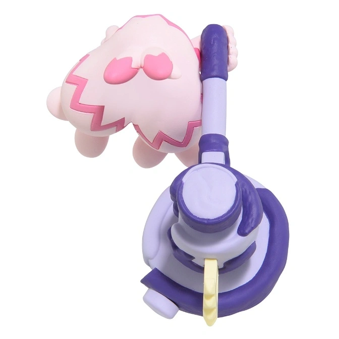  Mimikyu plush with a vacuum cleaner toy, purple and white.