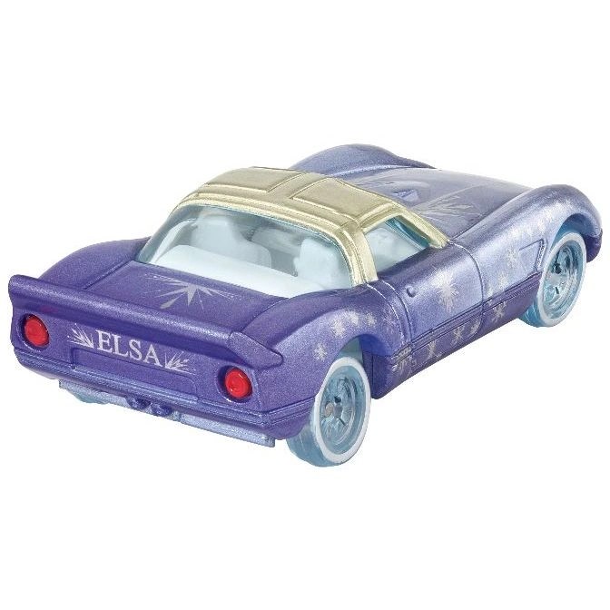  Purple Elsa Hot Wheels car with gold roof and snowflake details.