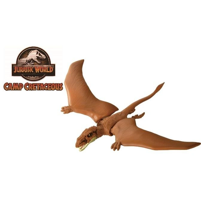  Brown Jurassic World Pteranodon toy with outstretched wings.