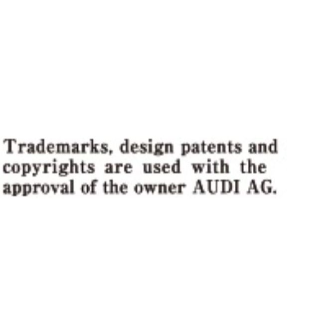  Text stating trademarks, design patents, and copyrights are used with the approval of the owner AUDI AG.