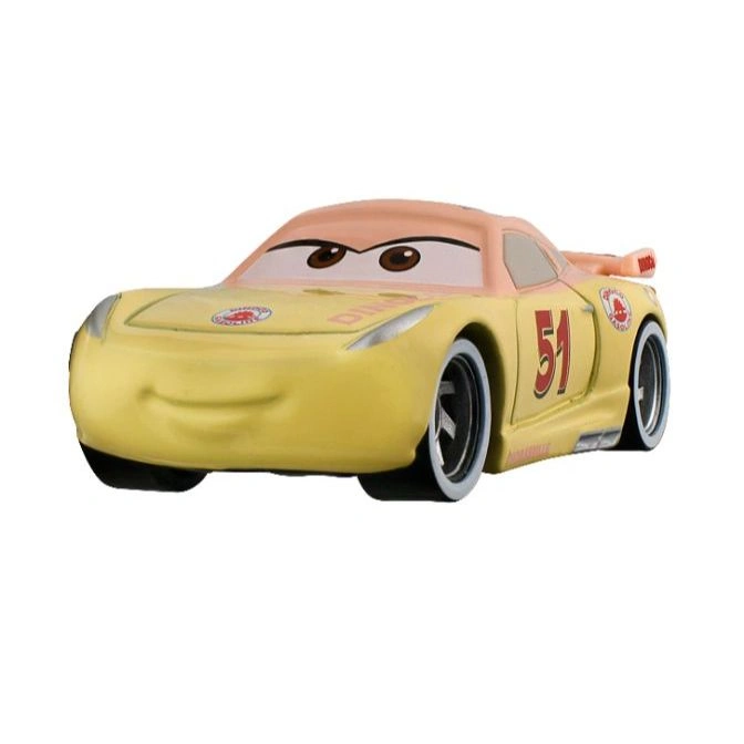  Dinoco Cruz Ramirez toy car with number 51, yellow body, and peach roof.
