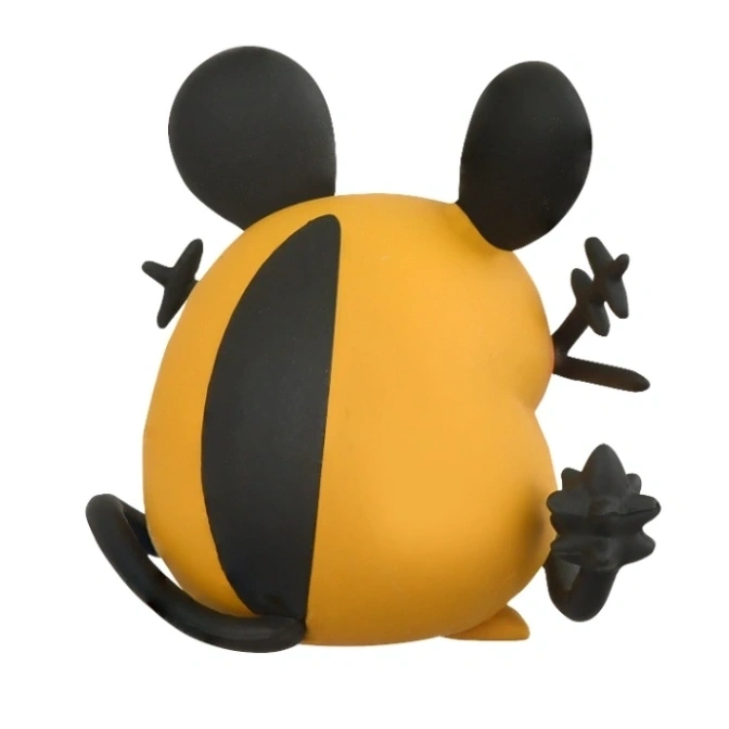  Yellow and black bee-like toy with large ears and spiky details.