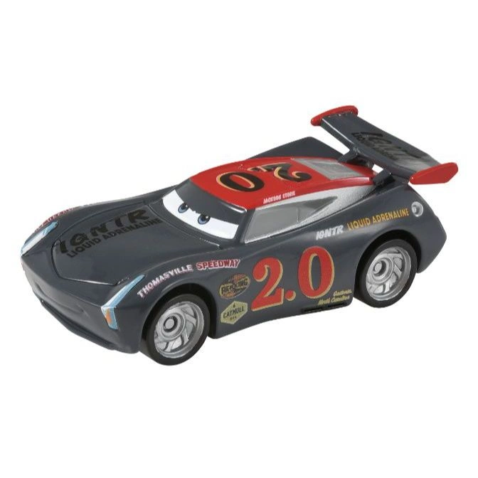 Jackson Storm 2.0 diecast toy car with racing decals and spoiler.