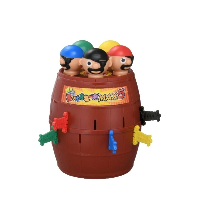 Pirate barrel game with colorful swords and pirate heads. Ready to play.