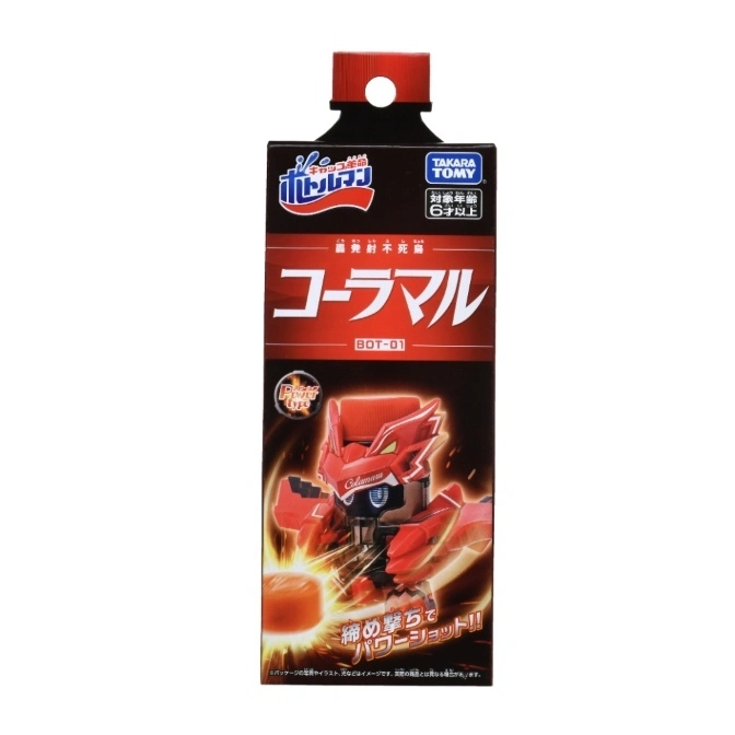  Colamaru BOT-01 bottle cap toy. Red phoenix design, power type. "Power Shot" action.