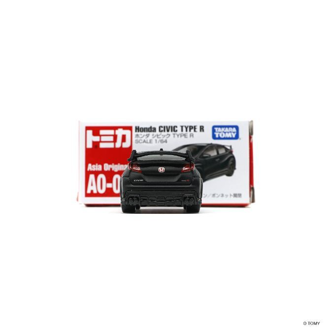  Black Honda Civic Type R toy car with box. Scale 1/64.