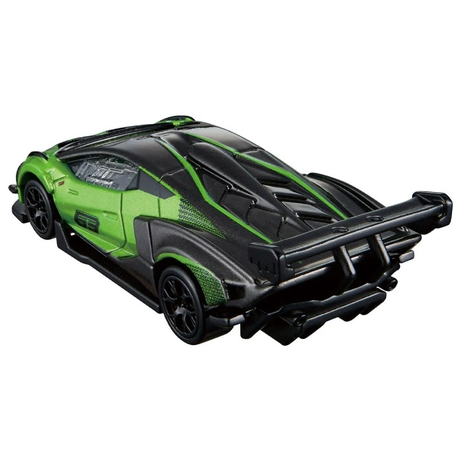  Green and black toy race car with spoiler and number 63 on the side.