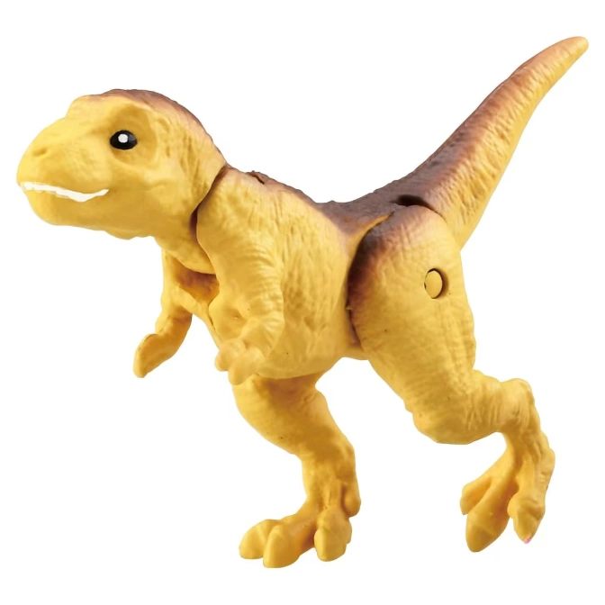  Yellow T-Rex toy with brown accents, standing on two legs.