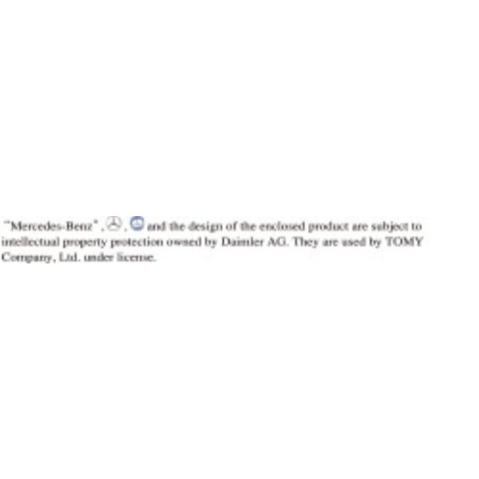  Mercedes-Benz copyright and licensing information for TOMY Company, Ltd.