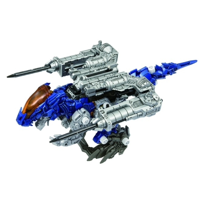  Blue and silver Zoids toy with guns and mechanical details.
