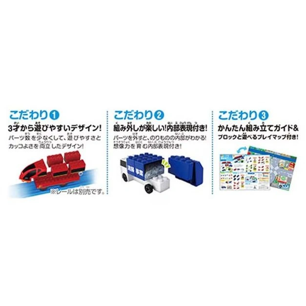  Toy train and truck with removable blocks, guide, and playmat. Easy to assemble, encourages imagination.
