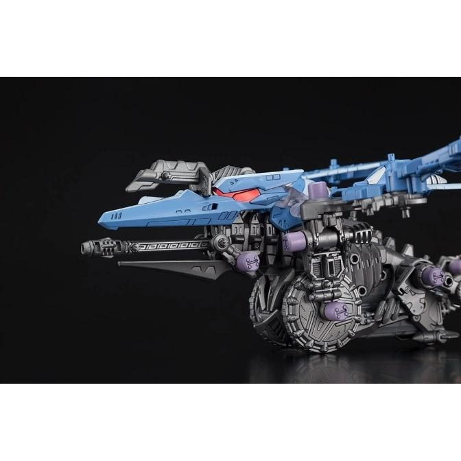  Blue and grey transforming toy with intricate details and visible articulation points.