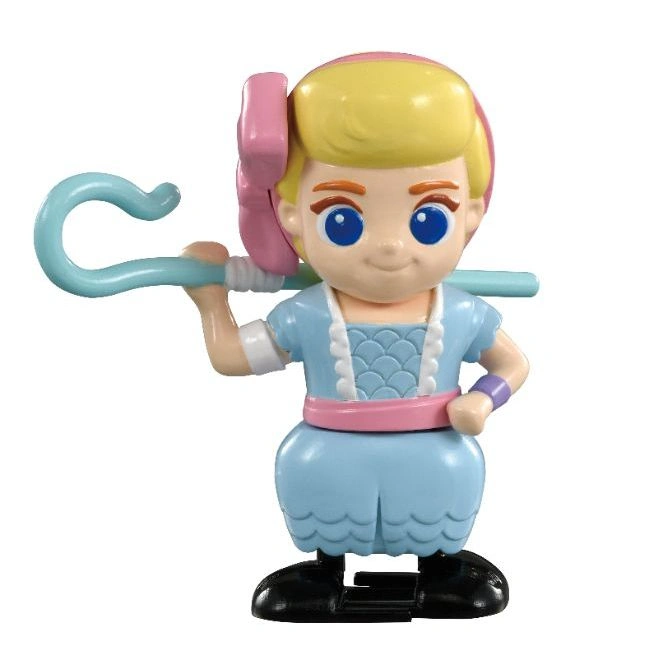  Bo Peep toy figure with her shepherd's crook, wearing her blue outfit and pink bow.