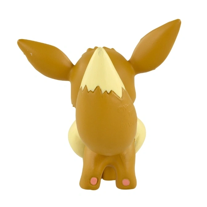  Eevee toy figure from behind, showing its brown fur, cream tail tip, and large ears.