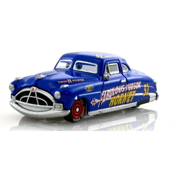 Blue Doc Hudson toy car with racing decals and the number 51.